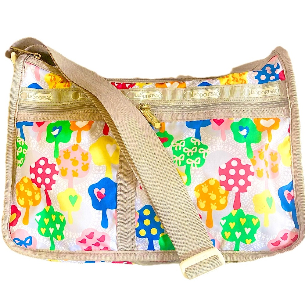 LeSportsac Multicolor Heart and Tree Print Bag. Excellent Condition - Picture 3 of 7